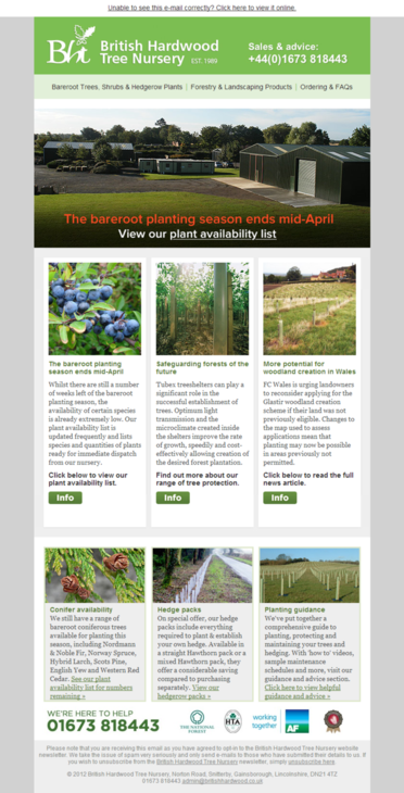 The latest British Hardwood Tree Nursery newsletter