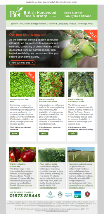 The latest British Hardwood Tree Nursery newsletter