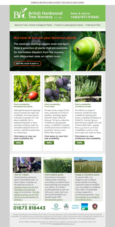 The latest British Hardwood Tree Nursery newsletter