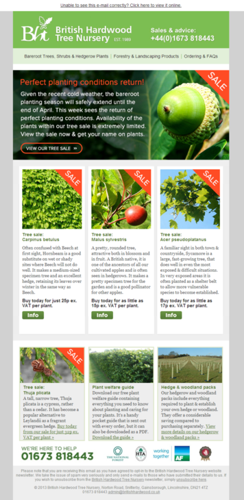 The latest British Hardwood Tree Nursery newsletter