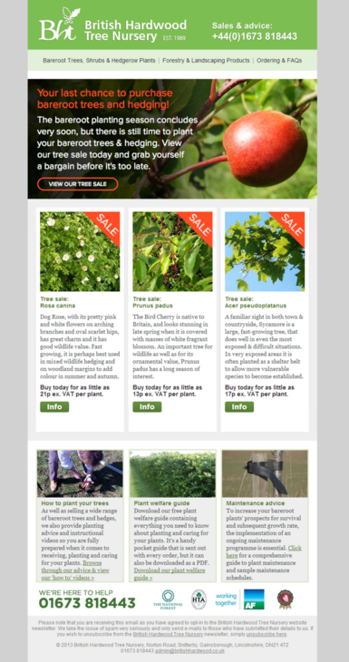 The latest British Hardwood Tree Nursery newsletter