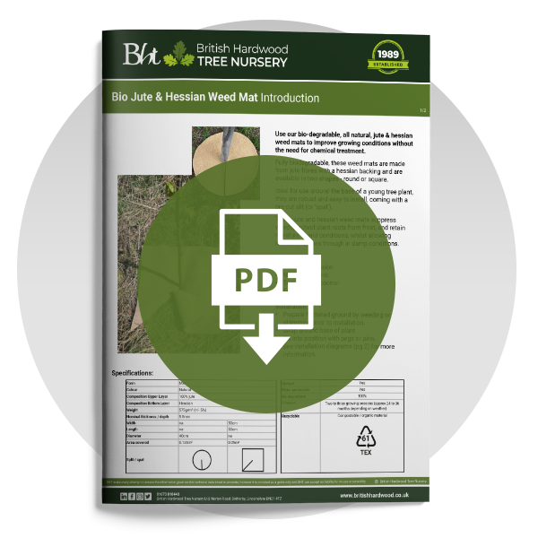 Biodegradable Jute & Hessian Weed Mats British Hardwood Tree Nursery