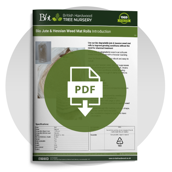 Biodegradable Jute & Hessian Weed Mat Roll British Hardwood Tree Nursery